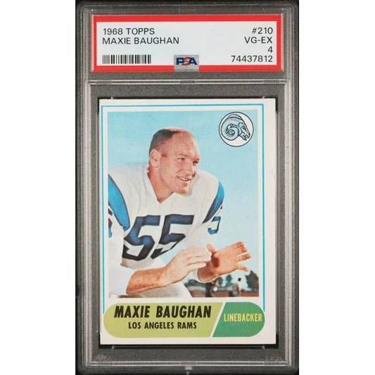 Graded 1968 Topps Maxie Baughan #210 Football Card PSA 4 VG-EX | Hall of Fame Sports Memorabilia | vintageantiquesgifts.com