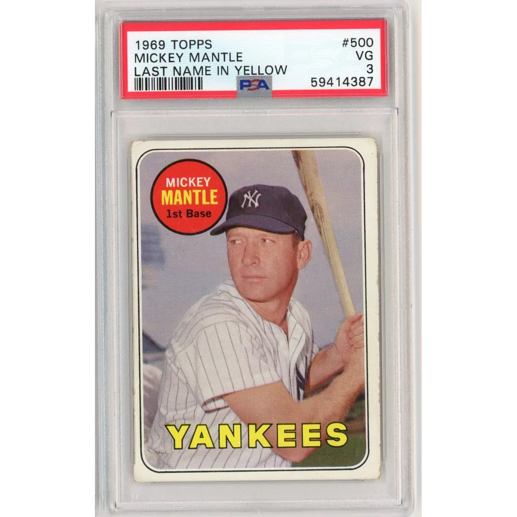 Graded PSA 3 1969 Topps Mickey Mantle #500 Yankees card