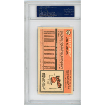 Vintage Jerry West 1970 Topps basketball card in a PSA graded slab by professional sports authenticator