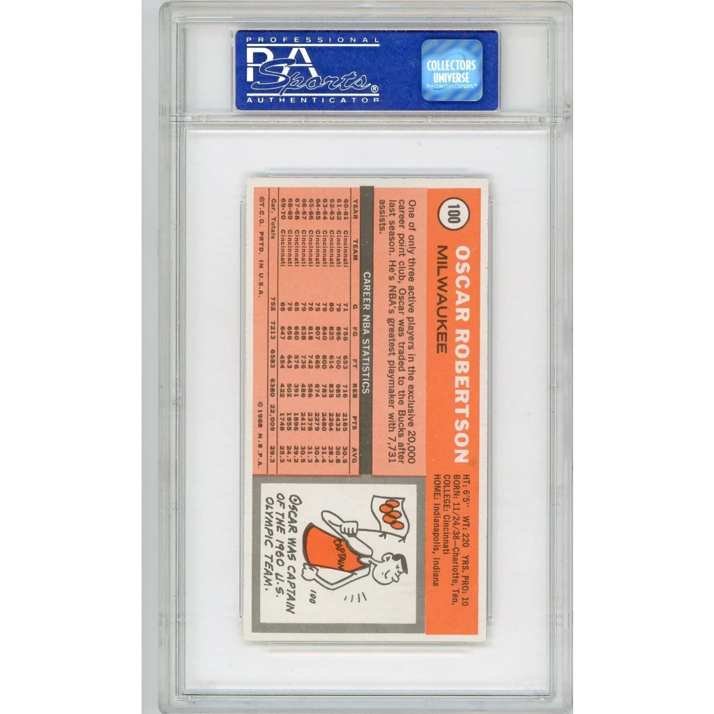 Graded 1970 Topps Oscar Robertson #100 Basketball Card PSA 7 Near Mint | PSA 7 NM Graded Vintage Basketball Card | vintageantiquesgifts.com