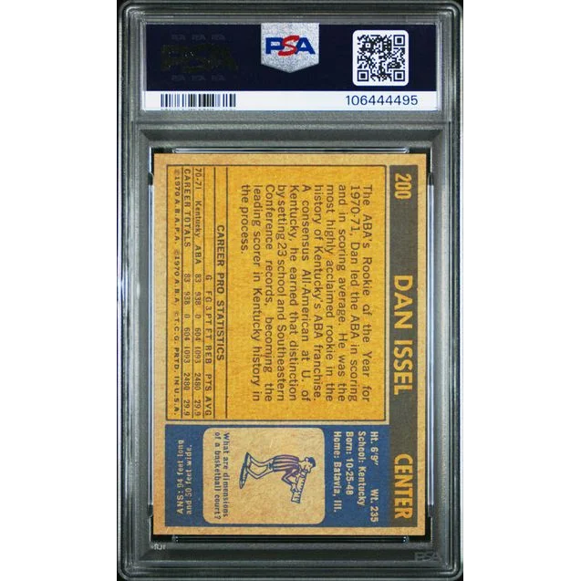 1971 Topps Dan Issel #200 Rookie PSA 6 basketball card front