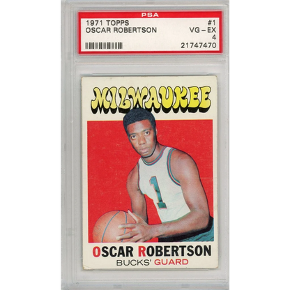 PSA graded 1971 Topps Oscar Robertson basketball card for collectors