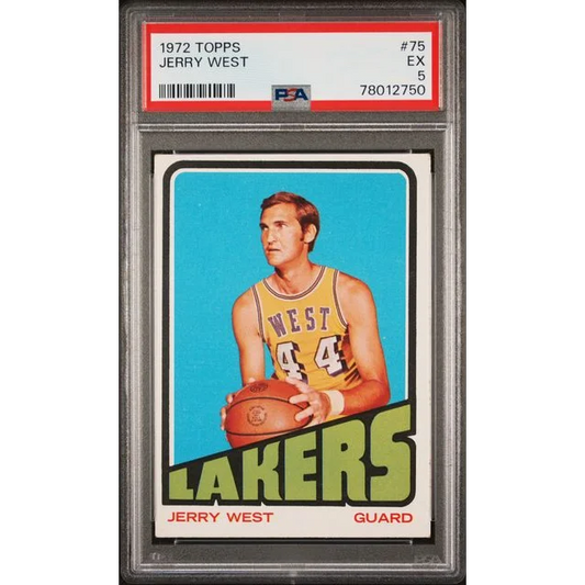 PSA graded 1972 Jerry West basketball card with EX 5 rating for collectors