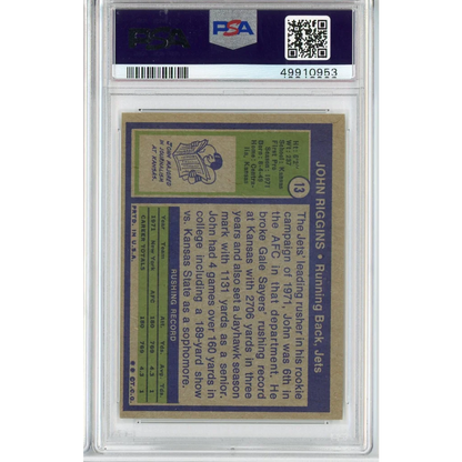 Graded 1972 Topps John Riggins #13 Rookie RC Football Card PSA 6 EX-MT