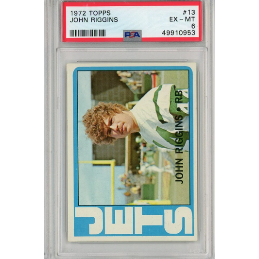 Graded 1972 Topps John Riggins #13 Rookie RC Football Card PSA 6 EX-MT | Hall of Fame Sports Memorabilia | vintageantiquesgifts.com