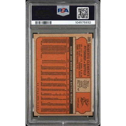 Graded 1972 Topps Roberto Clemente #309 Baseball Card PSA 6 EX-MT | PSA 6 EX-MT Graded Vintage Baseball Card | vintageantiquesgifts.com