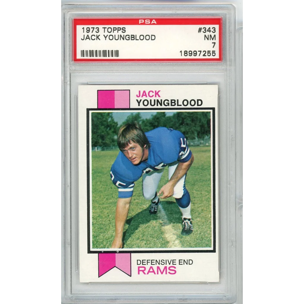 Graded 1973 Topps Jack Youngblood #343 Rookie RC PSA 7 NM Football Card