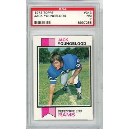 Graded 1973 Topps Jack Youngblood #343 Rookie RC PSA 7 NM Football Card