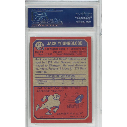 Graded PSA 7 1973 Topps Jack Youngblood #343 Rookie RC Rams Card