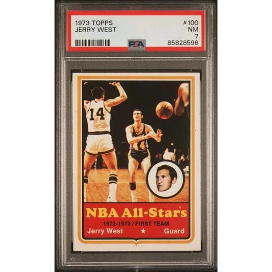Graded 1973 Topps Jerry West NBA All-Star basketball card from PSA collection