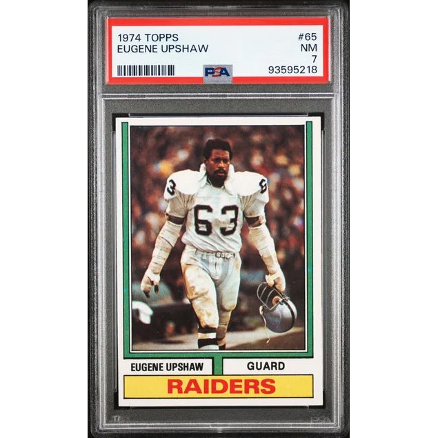 1974 Topps Gene Upshaw football card graded PSA 7 in product PSA 7 Graded 1974 Topps Gene Upshaw Football Card Authenticated Gem