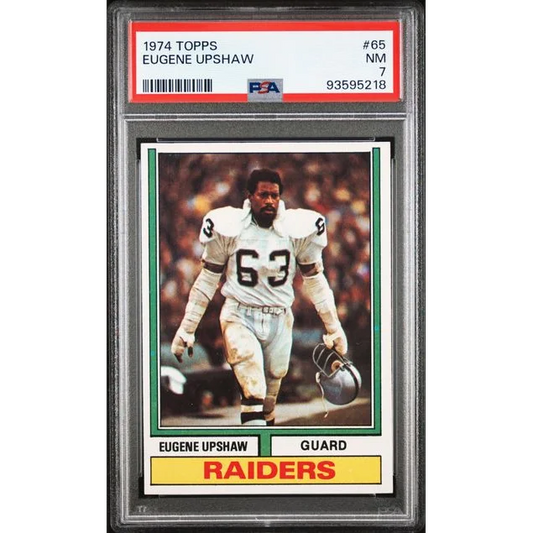 1974 Topps Gene Upshaw football card graded PSA 7 in product PSA 7 Graded 1974 Topps Gene Upshaw Football Card Authenticated Gem
