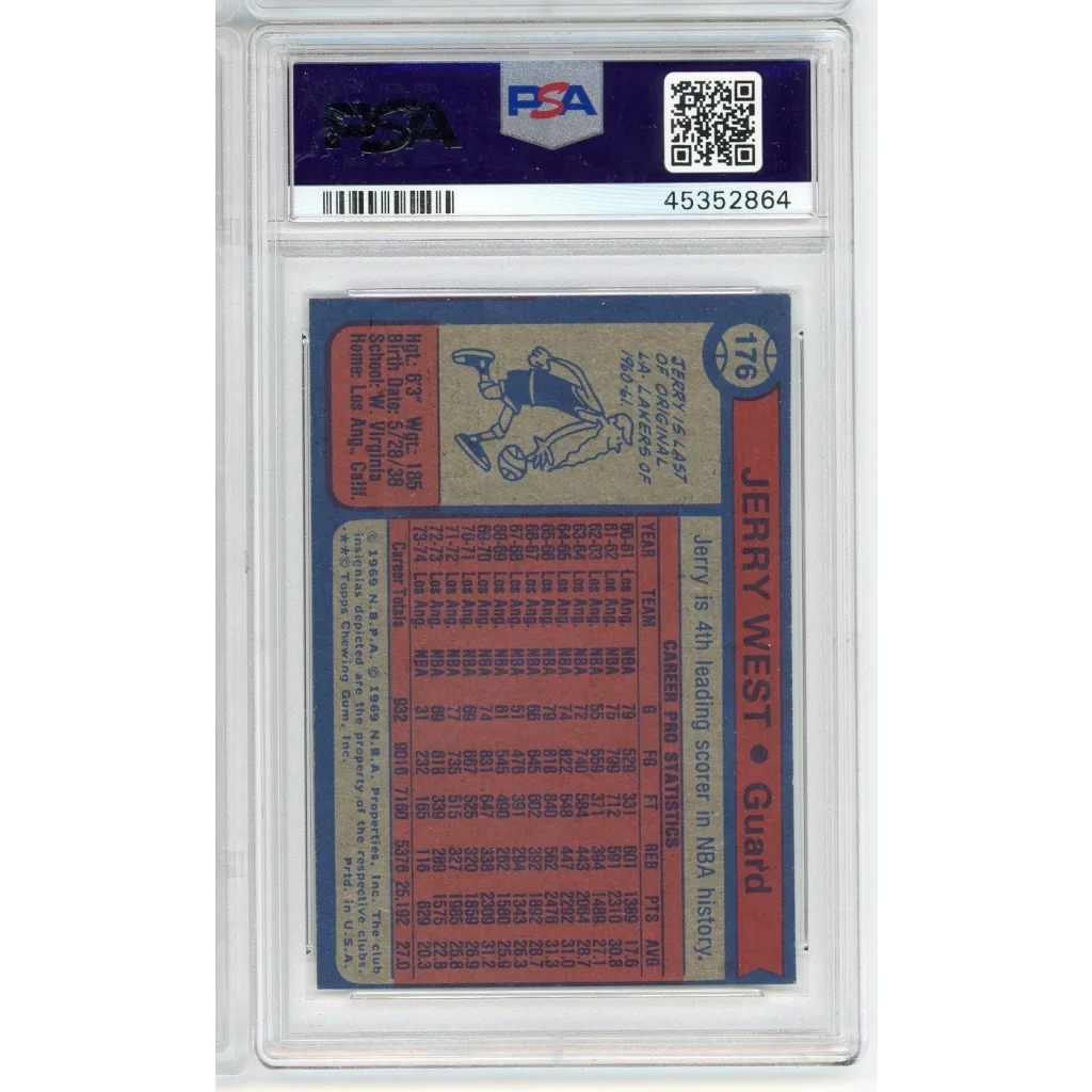 Vintage PSA graded 1974 Topps Jerry West basketball card NM-MT 8