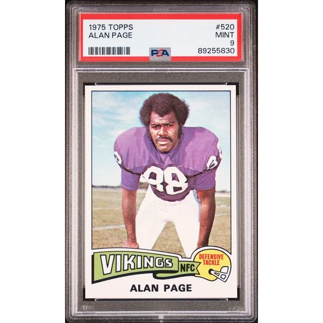 Image of PSA Mint 9 graded 1975 Topps Alan Page football card