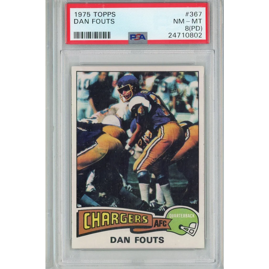 1975 Topps Dan Fouts football card PSA graded NM-MT 8 featuring Dan Fouts