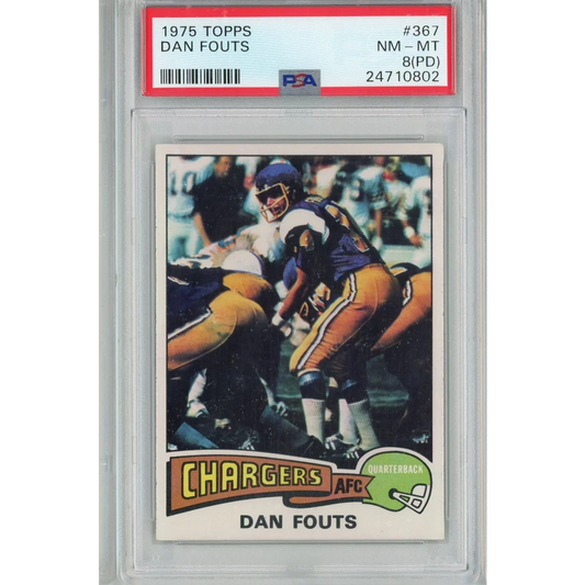 1975 Topps Dan Fouts football card PSA graded NM-MT 8 featuring Dan Fouts