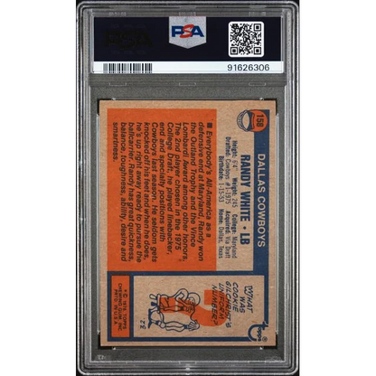 Graded 1976 Topps Randy White #158 Rookie RC Football Card PSA 7 NM