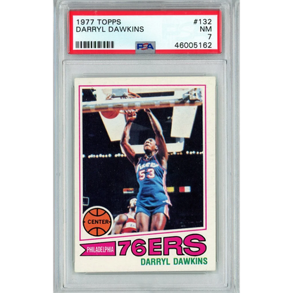 Graded 1977 Topps Darryl Dawkins #132 Rookie Card PSA 7 in Case