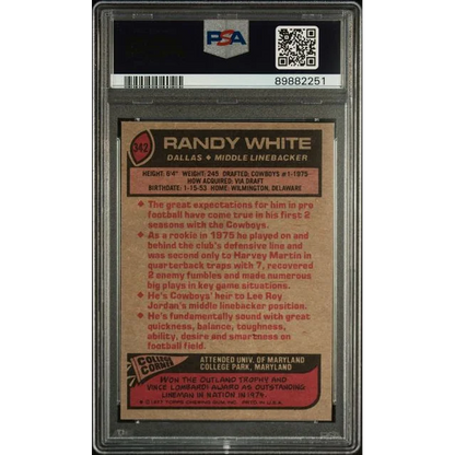 Graded 1977 Topps Randy White #342 2nd Year Football Card PSA 9 Mint
