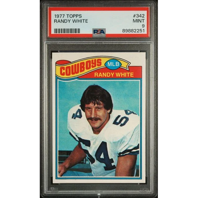 A graded 1977 Topps Randy White football card by Professional Sports Authenticator