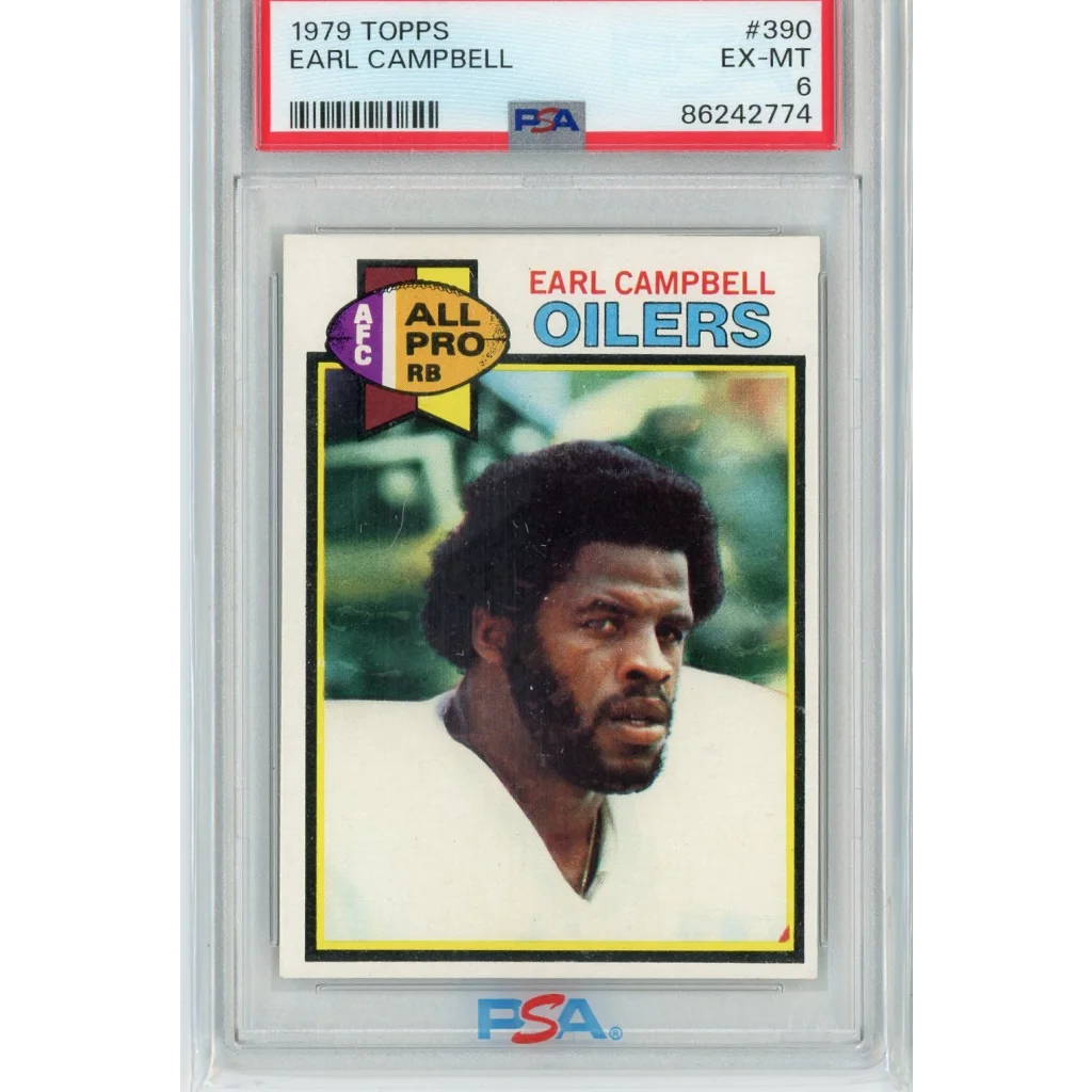 Graded 1979 Topps Earl Campbell #390 Rookie Card PSA 6 EX-MT Slab