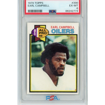 Graded 1979 Topps Earl Campbell #390 Rookie Card PSA 6 EX-MT Slab