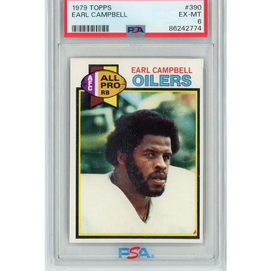 Graded 1979 Topps Earl Campbell #390 Rookie Card PSA 6 EX-MT Slab