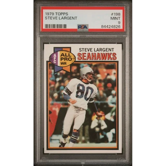 1979 Topps Steve Largent Seahawks football card graded PSA 9 by Professional Sports Authenticator