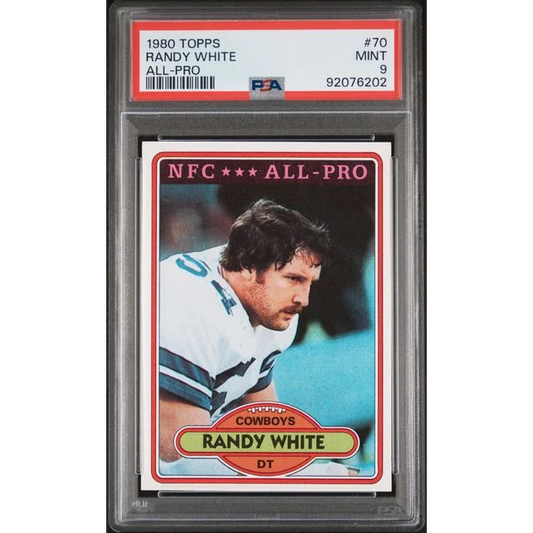 Graded 1980 Topps Randy White #70 Football Card PSA 9 Mint | Hall of Fame Sports Memorabilia | vintageantiquesgifts.com
