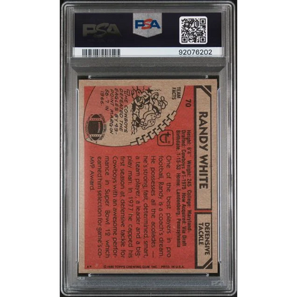 Graded 1980 Topps Randy White All Pro Football Card in PSA case
