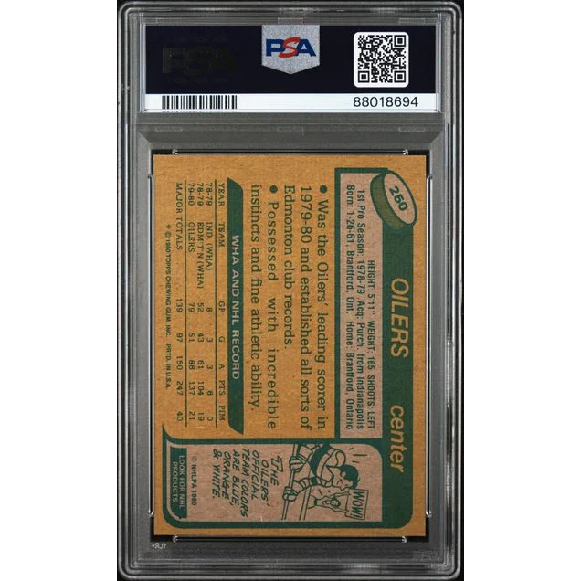 PSA graded 1980 Wayne Gretzky rookie hockey card collectible image