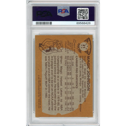 Graded 1981 Topps Magic Johnson #21 PSA 7 NM basketball card