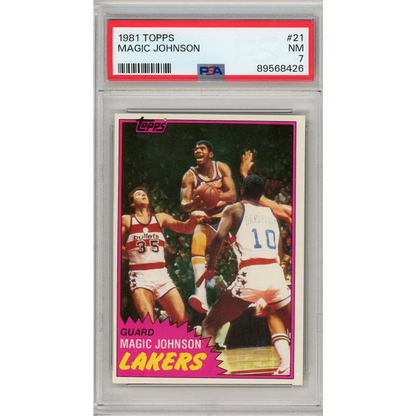 Graded 1981 Topps Magic Johnson #21 PSA 7 NM Basketball Card