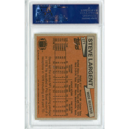 Graded 1980 Topps Steve Largent football card in PSA holder from Topps series
