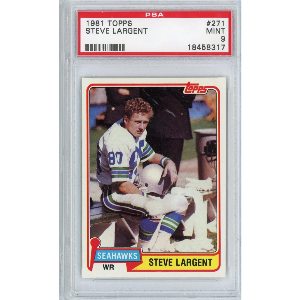 Graded 1981 Topps Steve Largent football card from PSA collection