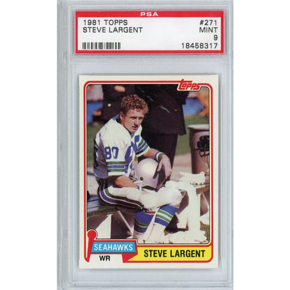 Graded 1981 Topps Steve Largent football card from PSA collection