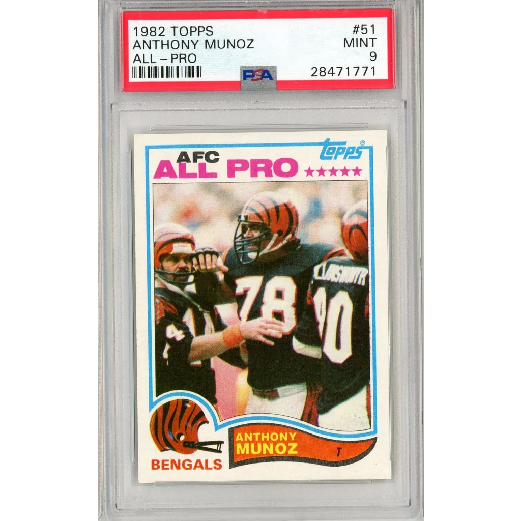 Graded PSA 9 1982 Topps Anthony Munoz #51 Rookie Bengals Card