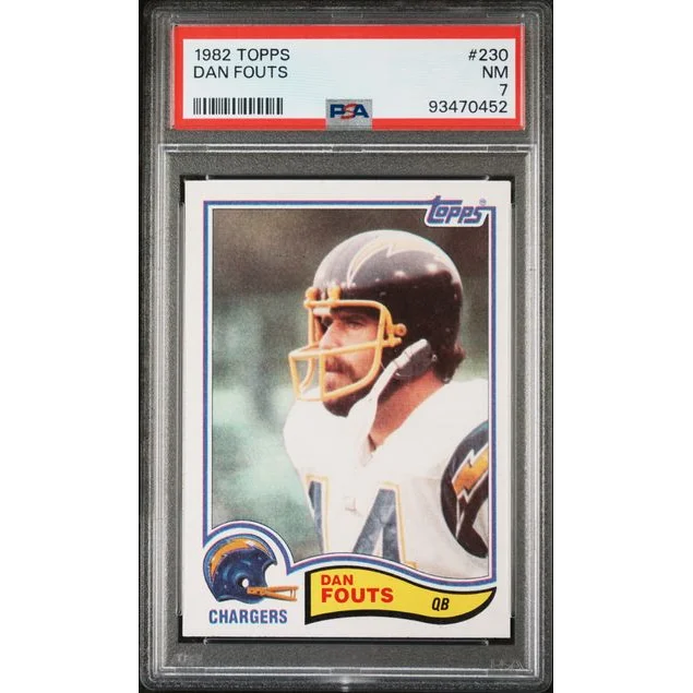PSA graded 1982 Topps Dan Fouts football card in good condition