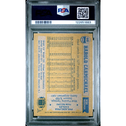 Graded 1982 Topps Harold Carmichael #440 PSA 7 football card front