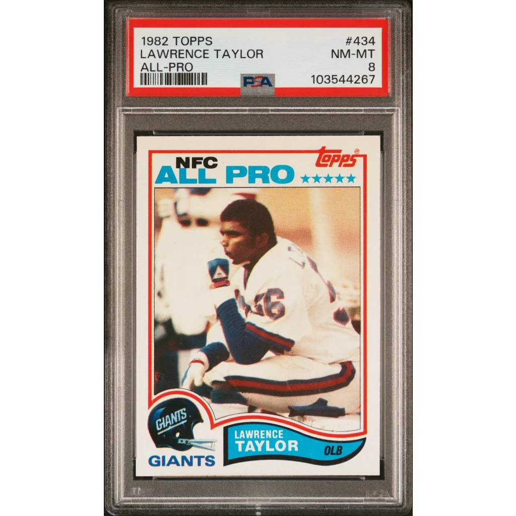 Graded PSA 8 1982 Topps Lawrence Taylor #434 Rookie Football Card
