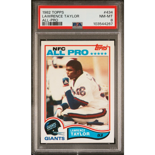 Graded PSA 8 1982 Topps Lawrence Taylor #434 Rookie Football Card