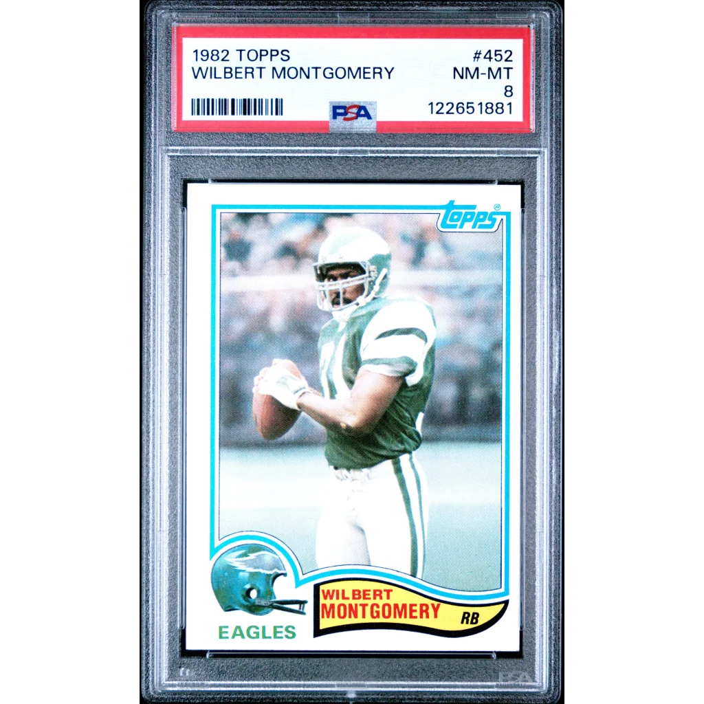Graded 1982 Topps Wilbert Montgomery #452 Football Card PSA 8 Near Mint