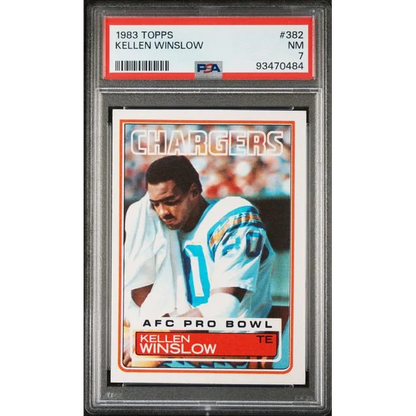 PSA graded 1983 Topps Kellen Winslow football card for collectors