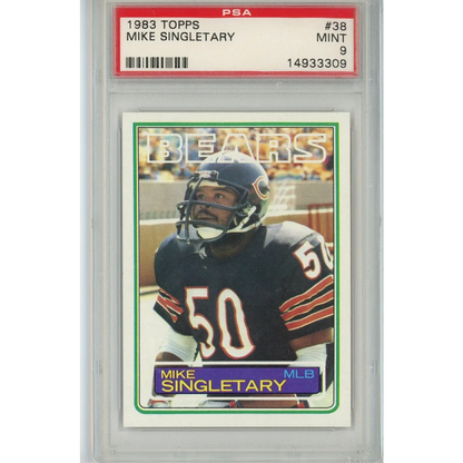 1983 Topps Mike Singletary football card graded PSA Mint 9