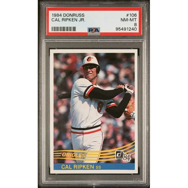 Graded 1984 Donruss Cal Ripken Jr Baseball Card in PSA Treasure Box