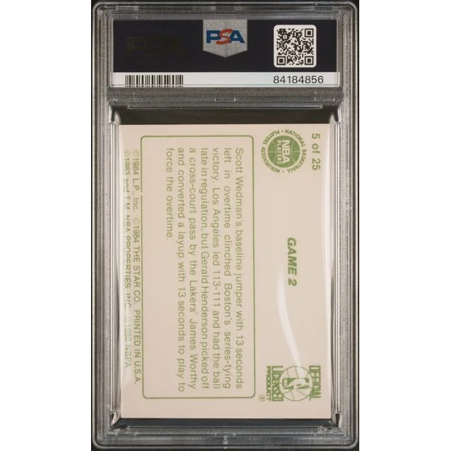Graded 1984 Star Celtics Champs Magic Johnson #5 PSA 7 Near Mint | PSA 7 NM Graded Vintage Basketball Card | vintageantiquesgifts.com