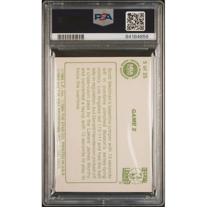 Graded 1984 Star Celtics Champs Magic Johnson #5 PSA 7 Near Mint | PSA 7 NM Graded Vintage Basketball Card | vintageantiquesgifts.com