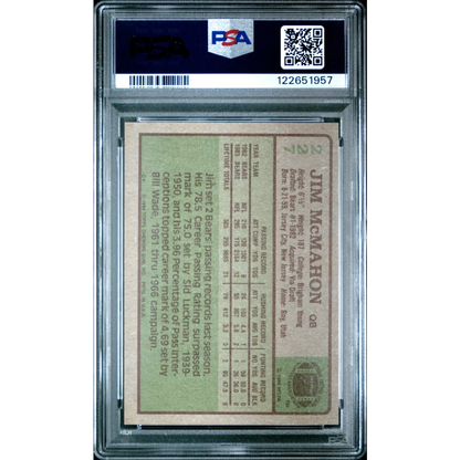 Graded 1984 Topps Jim McMahon #227 Football Card PSA 8 Near Mint