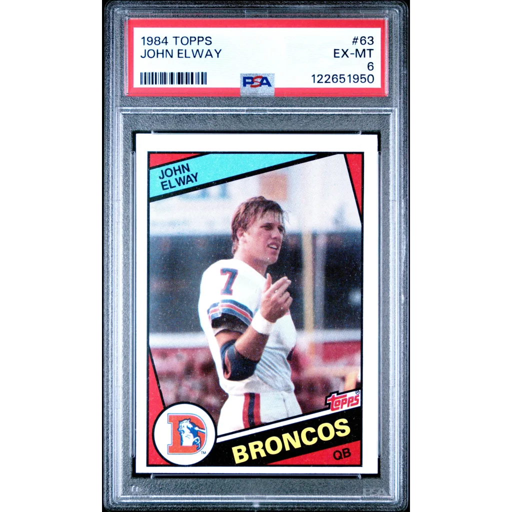 1984 Topps John Elway #63 Rookie Card PSA EX-MT 6 Graded