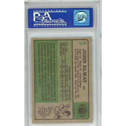 Graded 1983 Topps John Elway rookie card PSA 8 NM-MT blue label